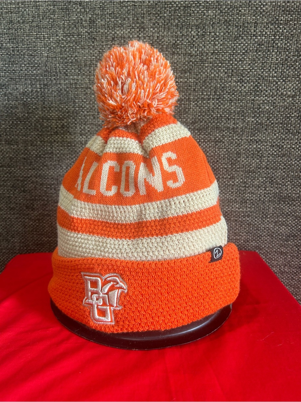 Zephyr Orange and Cream Falcons Pom Beanie